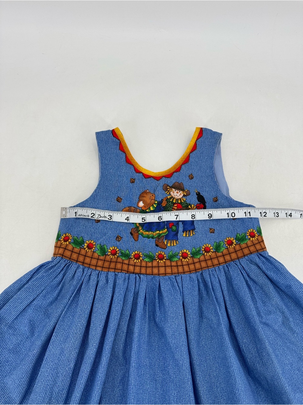 Vintage 70s Cottagecore Farmhouse Americana Thanksgiving Western Girls Dress 3T - Picture 8 of 11